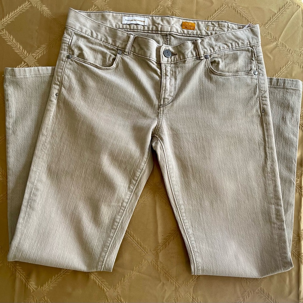 Pilcro and the Letterpress Tan Straight Leg Jeans